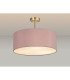 Baymont Antique Brass 3 Light E27 Semi Flush With 50cm x 20cm Dual Faux Silk Shade Taupe/Halo Gold-2