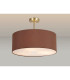 Baymont Antique Brass 3 Light E27 Semi Flush With 50cm x 20cm Dual Faux Silk Shade Cocoa/Grecian Bronze-2
