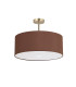 Baymont Antique Brass 3 Light E27 Semi Flush With 50cm x 20cm Dual Faux Silk Shade Cocoa/Grecian Bronze-4