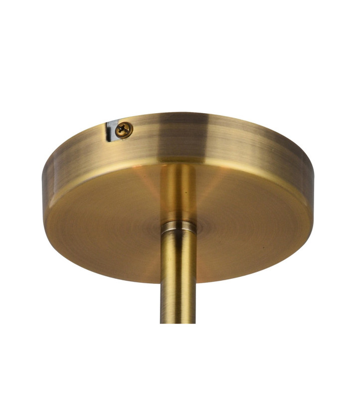 Baymont Antique Brass 3 Light E27 Semi Flush With 50cm x 20cm Dual Faux Silk Shade Nude Beige/Moonlight-7