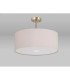 Baymont Antique Brass 3 Light E27 Semi Flush With 50cm x 20cm Dual Faux Silk Shade Nude Beige/Moonlight-13