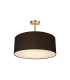 Baymont Antique Brass 3 Light E27 Semi Flush With 50cm x 20cm Dual Faux Silk Shade Black/Green Olive-1