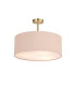 Baymont Antique Brass 3 Light E27 Semi Flush With 50cm x 20cm Dual Faux Silk Shade Antique Gold/Ruby-1