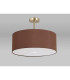 Baymont Antique Brass 3 Light E27 Semi Flush With 50cm x 20cm Dual Faux Silk Shade Cocoa/Grecian Bronze-13