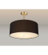Baymont Antique Brass 3 Light E27 Semi Flush With 50cm x 20cm Dual Faux Silk Shade Black/Green Olive-2