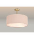 Baymont Antique Brass 3 Light E27 Semi Flush With 50cm x 20cm Dual Faux Silk Shade Antique Gold/Ruby-2