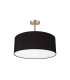 Baymont Antique Brass 3 Light E27 Semi Flush With 50cm x 20cm Dual Faux Silk Shade Black/Green Olive-4