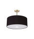 Baymont Antique Brass 3 Light E27 Semi Flush With 50cm x 20cm Faux Silk Shade Black/White Laminate-4