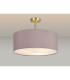 Baymont Antique Brass 3 Light E27 Semi Flush With 50cm x 20cm Faux Silk Shade Grey/White Laminate-2