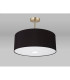 Baymont Antique Brass 3 Light E27 Semi Flush With 50cm x 20cm Dual Faux Silk Shade Black/Green Olive-13
