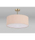 Baymont Antique Brass 3 Light E27 Semi Flush With 50cm x 20cm Dual Faux Silk Shade Antique Gold/Ruby-13