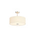 Baymont Satin Nickel 3 Light E27 Semi Flush With 50cm x 20cm Faux Silk Shade Ivory Pearl/White Laminate-1