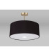 Baymont Antique Brass 3 Light E27 Semi Flush With 50cm x 20cm Faux Silk Shade Black/White Laminate-13