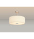 Baymont Satin Nickel 3 Light E27 Semi Flush With 50cm x 20cm Faux Silk Shade Ivory Pearl/White Laminate-2