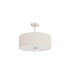 Baymont Satin Nickel 3 Light E27 Semi Flush With 50cm x 20cm Faux Silk Shade Ivory Pearl/White Laminate-4