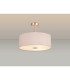 Baymont Satin Nickel 3 Light E27 Semi Flush With 50cm x 20cm Dual Faux Silk Shade Nude Beige/Moonlight-2
