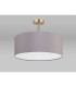 Baymont Antique Brass 3 Light E27 Semi Flush With 50cm x 20cm Faux Silk Shade Grey/White Laminate-13