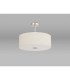 Baymont Satin Nickel 3 Light E27 Semi Flush With 50cm x 20cm Faux Silk Shade Ivory Pearl/White Laminate-13
