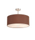 Baymont Satin Nickel 3 Light E27 Semi Flush With 50cm x 20cm Dual Faux Silk Shade Cocoa/Grecian Bronze-1