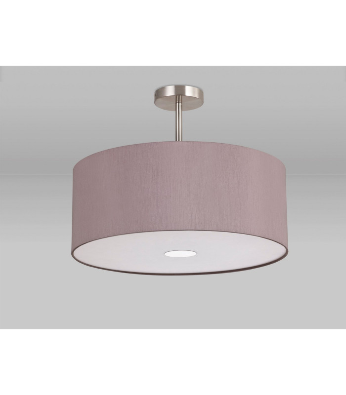 Baymont Satin Nickel 3 Light E27 Semi Flush With 50cm x 20cm Dual Faux Silk Shade Taupe/Halo Gold-13