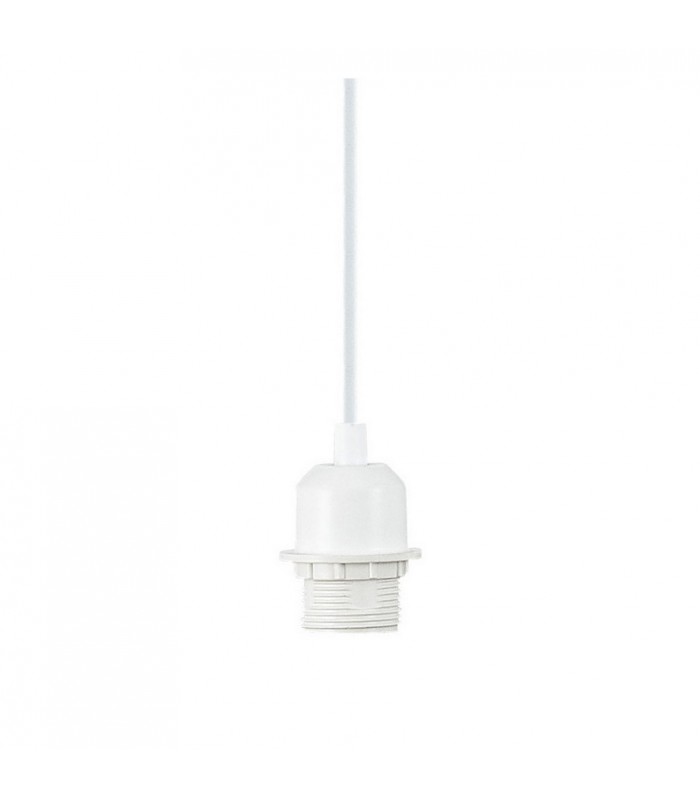 1.5m Suspension Kit 1 Light White, White Cable, E27 Max 60W, c, w Ceiling Bracket - 5
