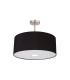 Baymont Satin Nickel 3 Light E27 Semi Flush With 50cm x 20cm Faux Silk Shade Black/White Laminate-4