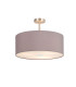 Baymont Satin Nickel 3 Light E27 Semi Flush With 50cm x 20cm Faux Silk Shade Grey/White Laminate-1