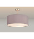 Baymont Satin Nickel 3 Light E27 Semi Flush With 50cm x 20cm Faux Silk Shade Grey/White Laminate-2