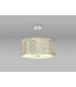 Baymont Polished Chrome 3 Light E27 Semi Flush Fixture With 50cm x 20cm Silver Leaf Shade-2
