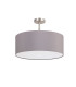 Baymont Satin Nickel 3 Light E27 Semi Flush With 50cm x 20cm Faux Silk Shade Grey/White Laminate-4