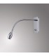 LED Oval Head Wall Reading Lamp with Flexible Arm, Switch On Base, Polished Chrome - 2