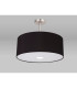 Baymont Satin Nickel 3 Light E27 Semi Flush With 50cm x 20cm Faux Silk Shade Black/White Laminate-13