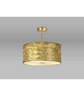 Baymont Antique Brass 3 Light E27 Semi Flush Fixture With 50cm x 20cm Gold Leaf Shade-2