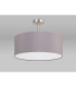 Baymont Satin Nickel 3 Light E27 Semi Flush With 50cm x 20cm Faux Silk Shade Grey/White Laminate-13