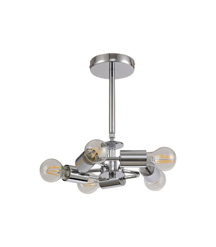 Baymont 28cm Polished Chrome 5 Light E27 Universal Semi Flush Fixture Suitable For A Vast Selection Of Shades-4