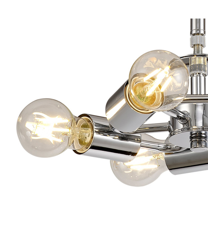 Baymont 28cm Polished Chrome 5 Light E27 Universal Semi Flush Fixture Suitable For A Vast Selection Of Shades-5