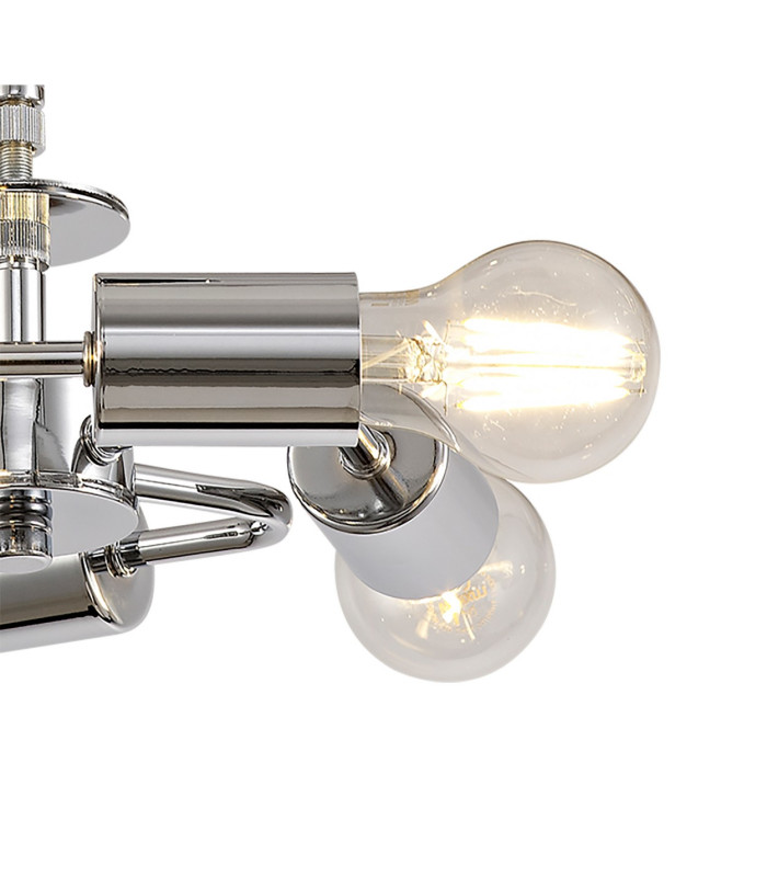 Baymont 28cm Polished Chrome 5 Light E27 Universal Semi Flush Fixture Suitable For A Vast Selection Of Shades-7