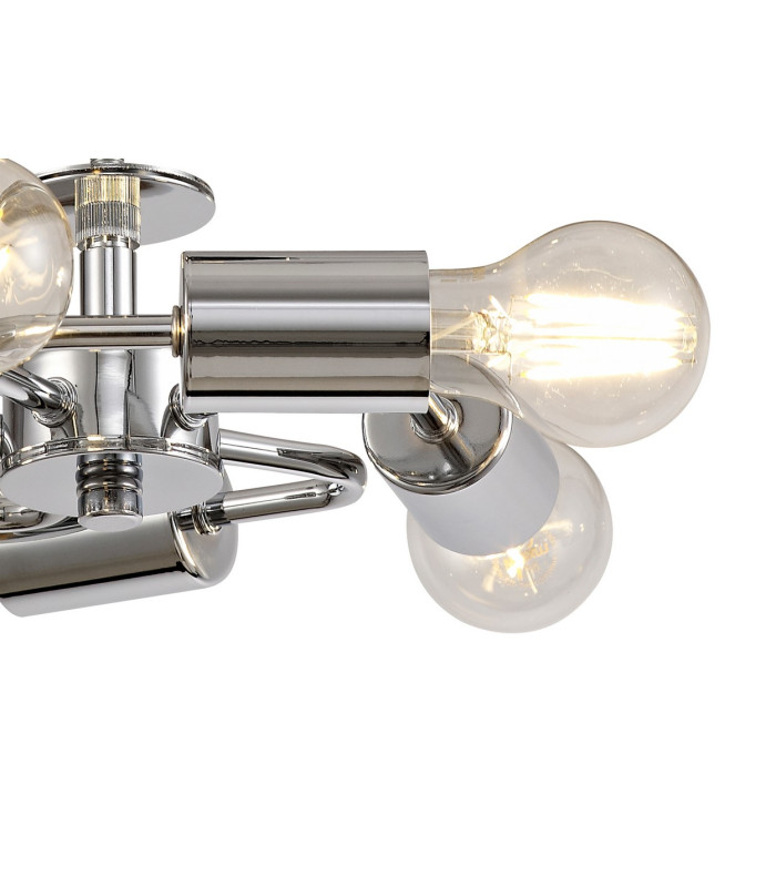 Baymont 28cm Polished Chrome 5 Light E27 Universal Semi Flush Fixture Suitable For A Vast Selection Of Shades-9