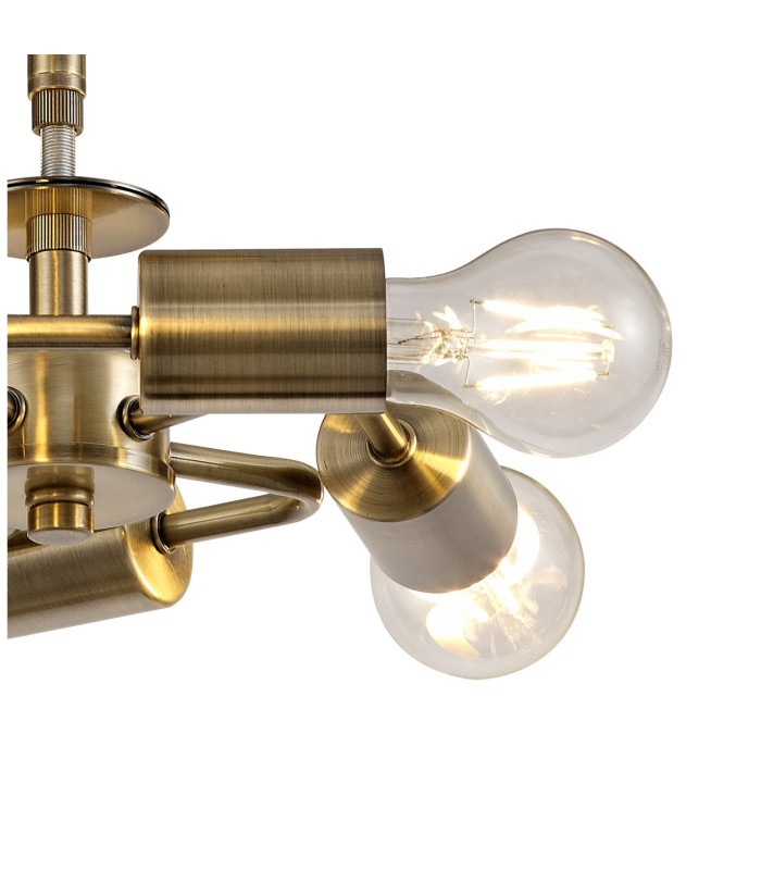 Baymont 28cm Antique Brass 5 Light E27 Universal Semi Flush Fixture Suitable For A Vast Selection Of Shades-8