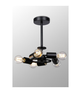 Baymont 28cm Satin Black 5 Light E27 Universal Semi Flush Fixture Suitable For A Vast Selection Of Shades-2