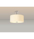 Baymont Polished Chrome 5 Light E27 Drop Flush With 40cm x 18cm Faux Silk Shade Ivory Pearl/White Laminate-2