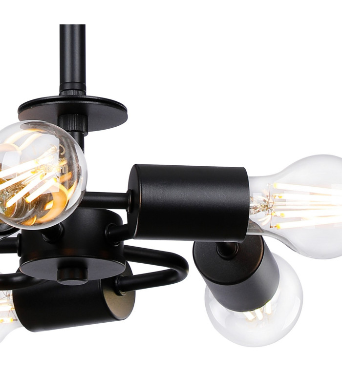 Baymont 28cm Satin Black 5 Light E27 Universal Semi Flush Fixture Suitable For A Vast Selection Of Shades-5
