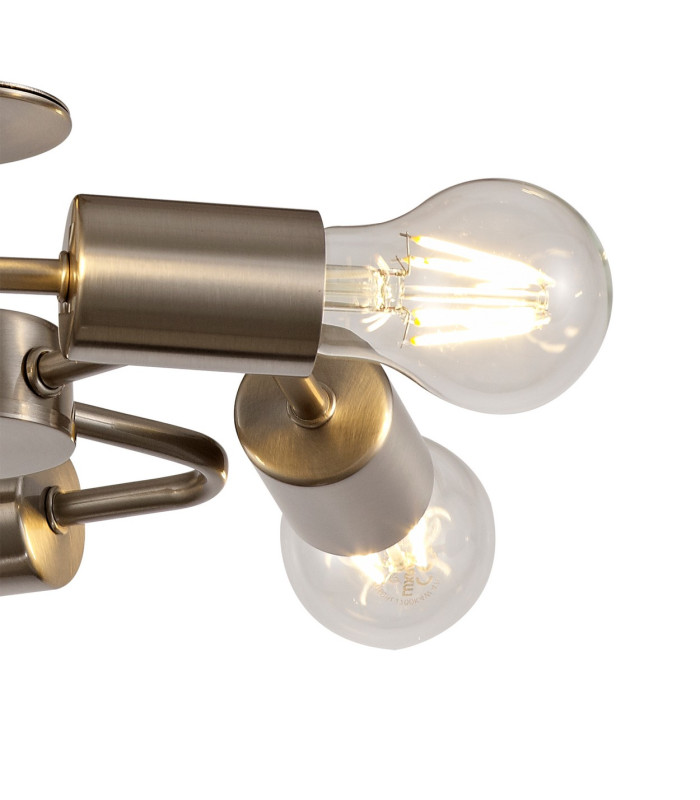Baymont 28cm Satin Nickel 5 Light E27 Universal Semi Flush Fixture Suitable For A Vast Selection Of Shades-8