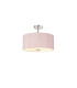 Baymont Polished Chrome 5 Light E27 Drop Flush With 40cm x 18cm Dual Faux Silk Shade Taupe/Halo Gold-1