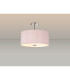 Baymont Polished Chrome 5 Light E27 Drop Flush With 40cm x 18cm Dual Faux Silk Shade Taupe/Halo Gold-2
