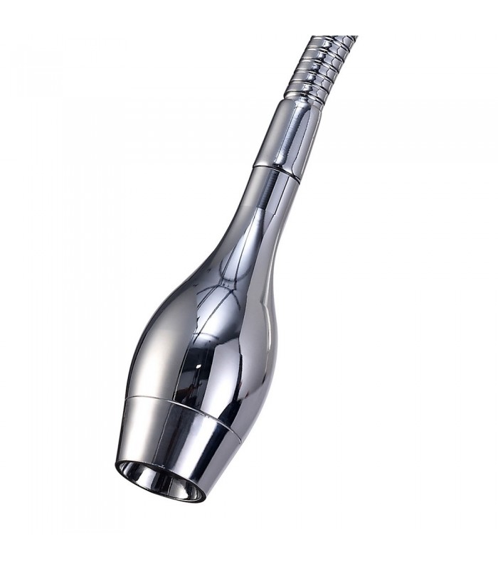 LED Oval Head Wall Reading Lamp with Flexible Arm, Switch On Base, Polished Chrome - 9