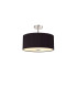 Baymont Polished Chrome 5 Light E27 Drop Flush With 40cm x 18cm Dual Faux Silk Shade Black/Green Olive-1