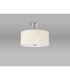 Baymont Polished Chrome 5 Light E27 Drop Flush With 40cm x 18cm Faux Silk Shade Ivory Pearl/White Laminate-13