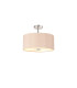 Baymont Polished Chrome 5 Light E27 Drop Flush With 40cm x 18cm Dual Faux Silk Shade Antique Gold/Ruby-1