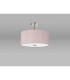 Baymont Polished Chrome 5 Light E27 Drop Flush With 40cm x 18cm Dual Faux Silk Shade Taupe/Halo Gold-13